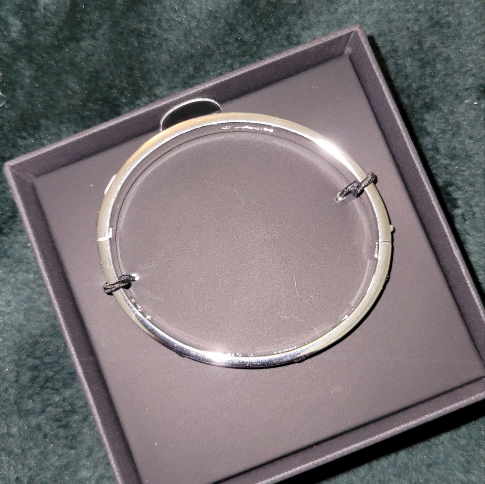Sterling Silver Coach Bracelet Cutouts with Crystal Accents - Picture 3 of 6